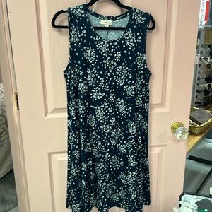 Women’s size extra large blue with white flowers sleeveless dress NWOT